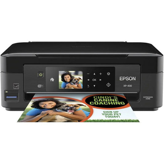Epson Expression Home XP-430 Small-in-One - Multifunction printer - color - ink-jet - 8.5 in x 11.7 in (original) - A4/Legal (media) - up to 9 ppm (printing) - 100 sheets - USB 2.0, Wi-Fi(n)